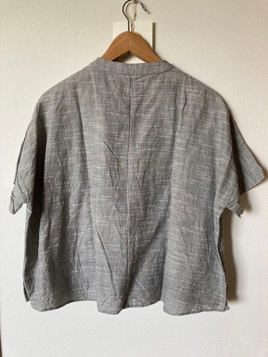 美品/試着のみ ヤンマ産業 yamma会津木綿 スタンドカラーシャツ 美品/試着のみ ヤンマ産業 yamma会津木綿 スタンドカラーシャツ