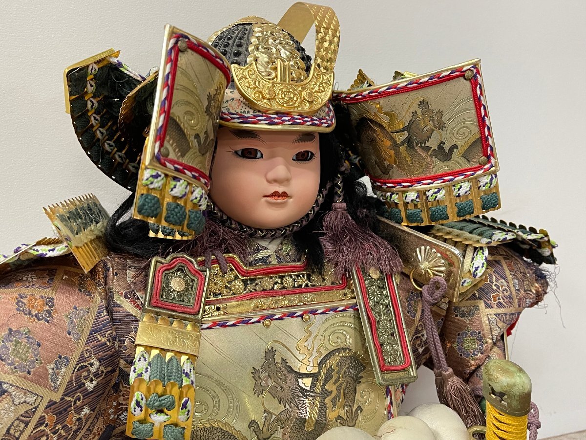 日本人形 五月人形 端午の節句 兜 鎧 高さ約60cm 伝統工芸 中古品 置物 和風インテリア オブジェ