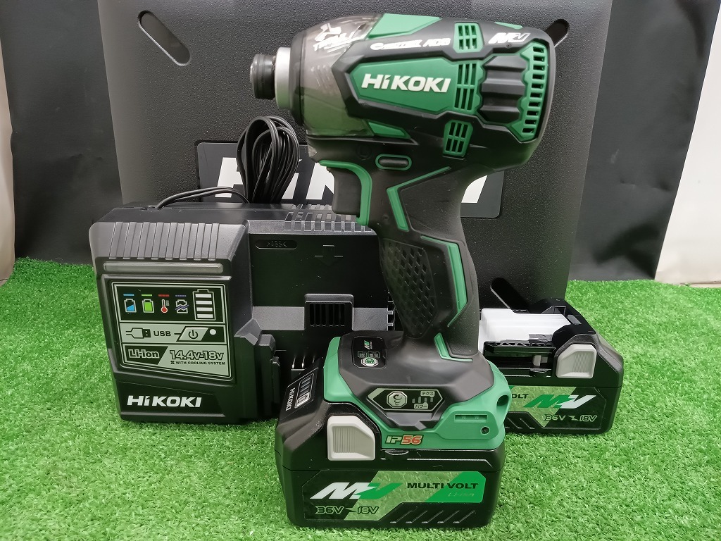 中古品 HiKOKI ハイコーキ 36V マルチボルト コードレス インパクトドライバ WH36DA 2XP バッテリー2個 充電器付
