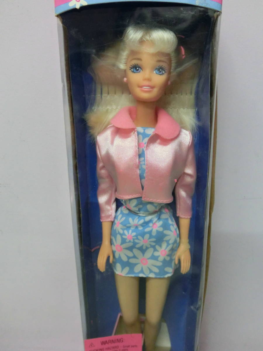  Barbie 1996 year 90s Chic Barbie doll Mattel Vintage pink satin floral print *MATTEL Doll fancy 