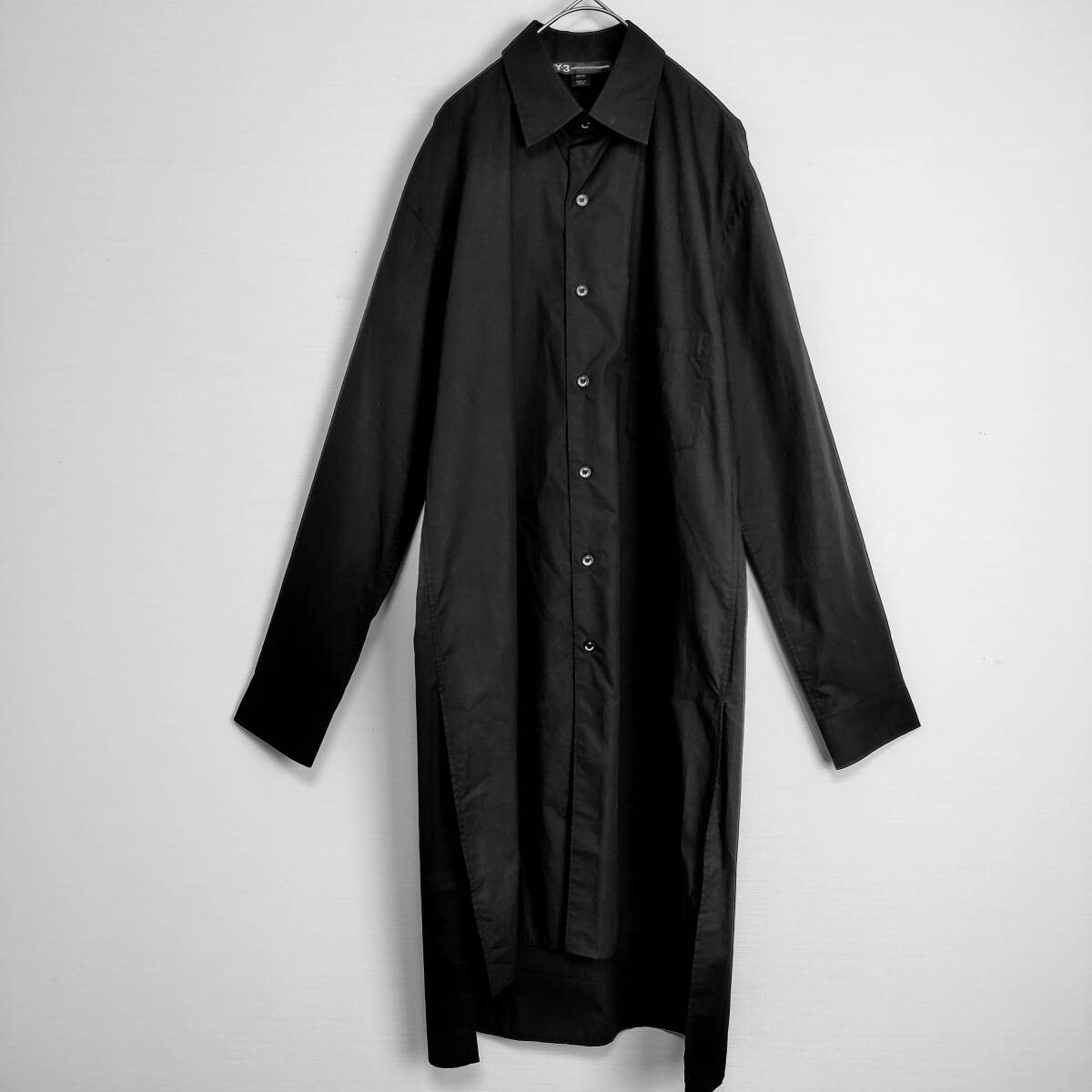 人気デザイン】Y-3 ワイスリー☆バックロゴ付ロングシャツ BLACK 人気デザイン】Y-3 ワイスリー☆バックロゴ付ロングシャツ BLACK