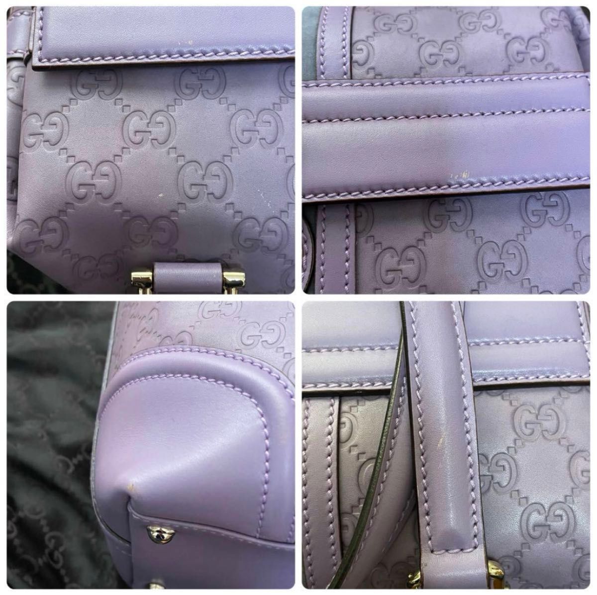 GUCCI グッチ シマ レザー ハンドバッグ ラベンダー パープル GG GUCCI グッチ シマ レザー ハンドバッグ ラベンダー パープル GG