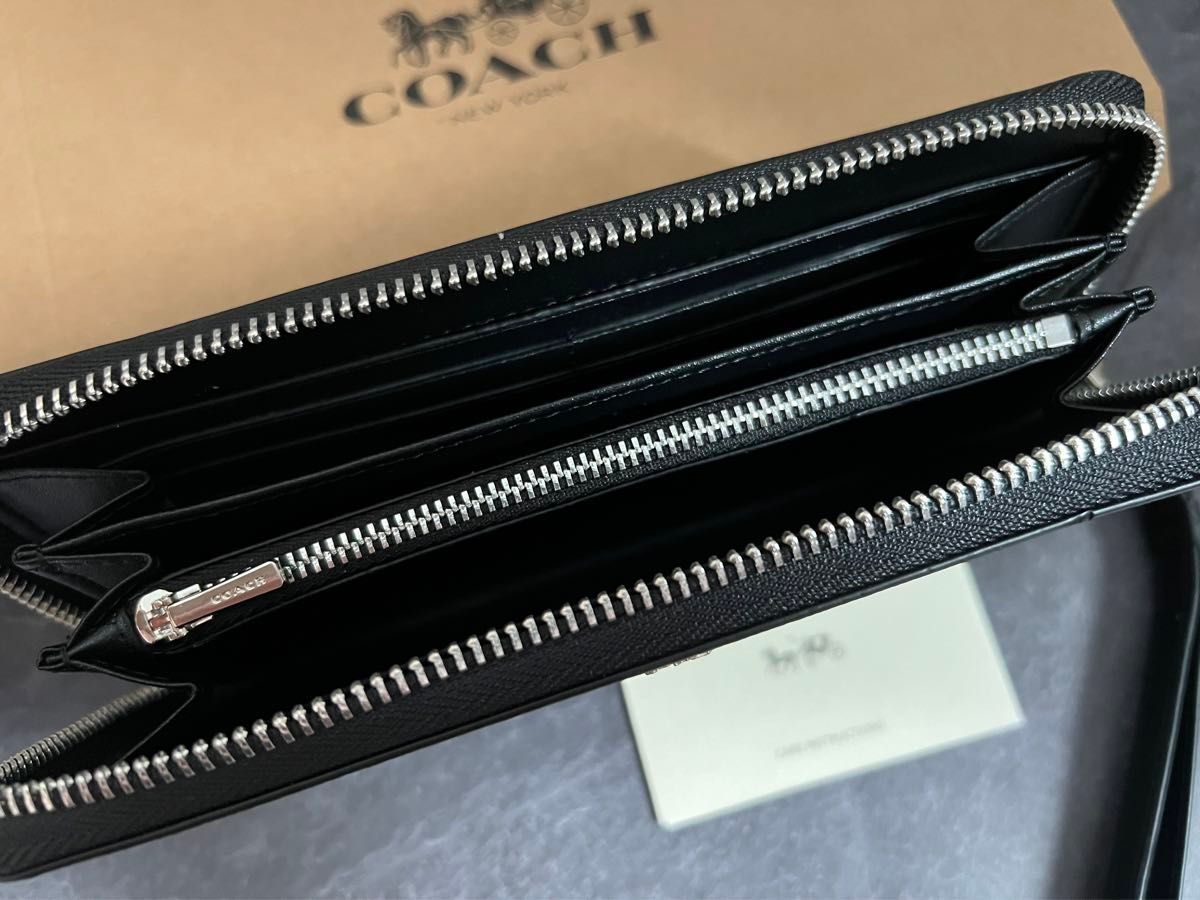 新品】coach 財布 長財布 メンズ レディース ブラック コーチ 新品】coach 財布 長財布 メンズ レディース ブラック コーチ