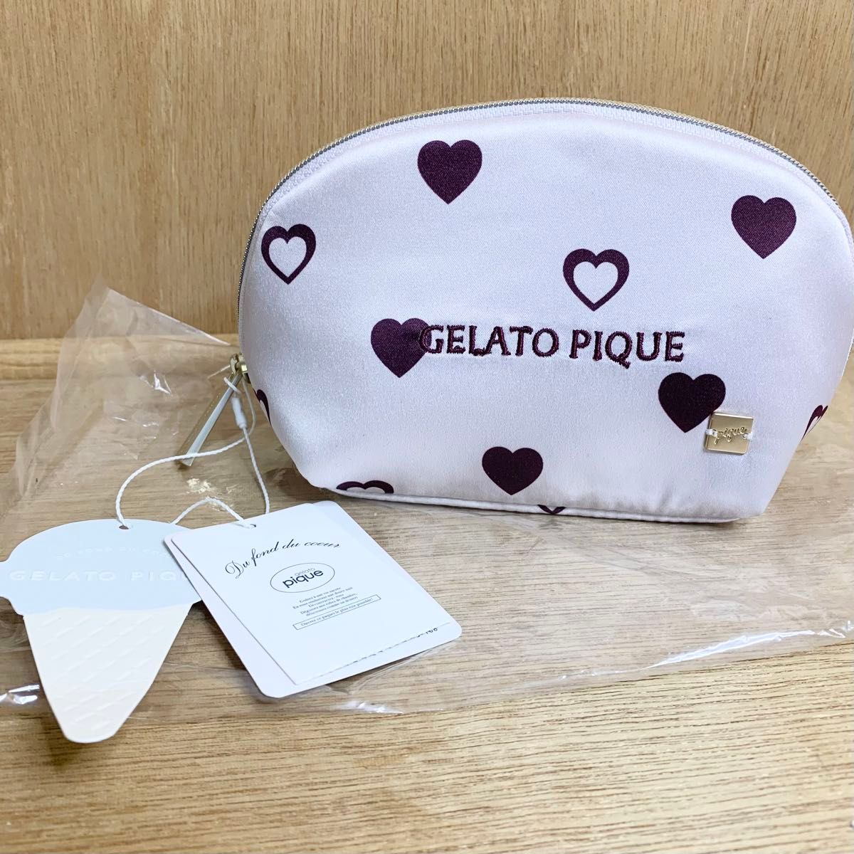 新品 ジェラートピケ ポーチ ピンク ハート PWGB234633|Yahoo 新品 ジェラートピケ ポーチ ピンク ハート PWGB234633|Yahoo