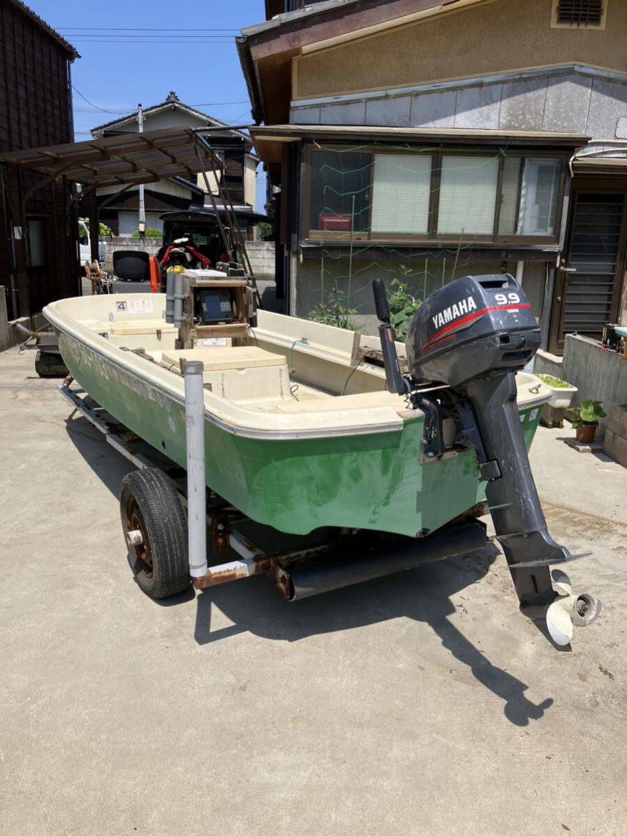 奈良県発】リトルボート 弁慶 全長3.32m 2スト15馬力 ドーリー 奈良県発】リトルボート 弁慶 全長3.32m 2スト15馬力 ドーリー