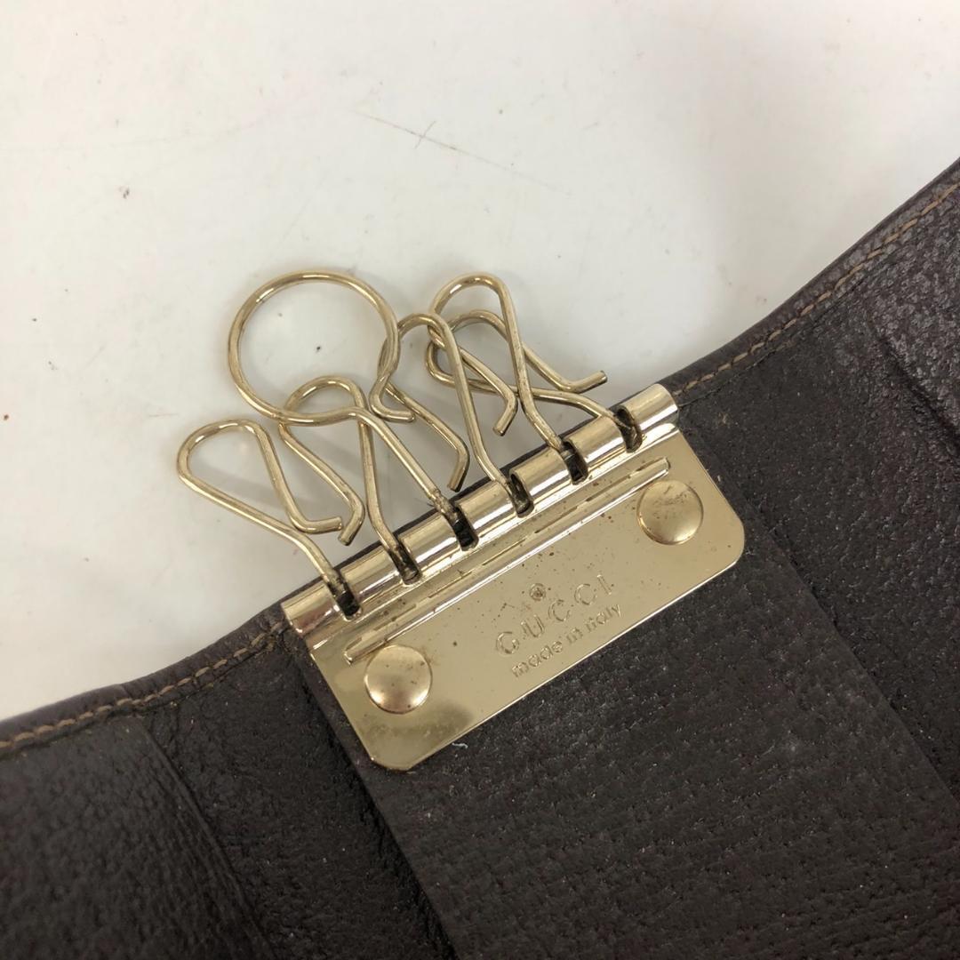 GUCCI Gucci GG парусина 6 полосный чехол для ключей мелкие вещи женский бренд 