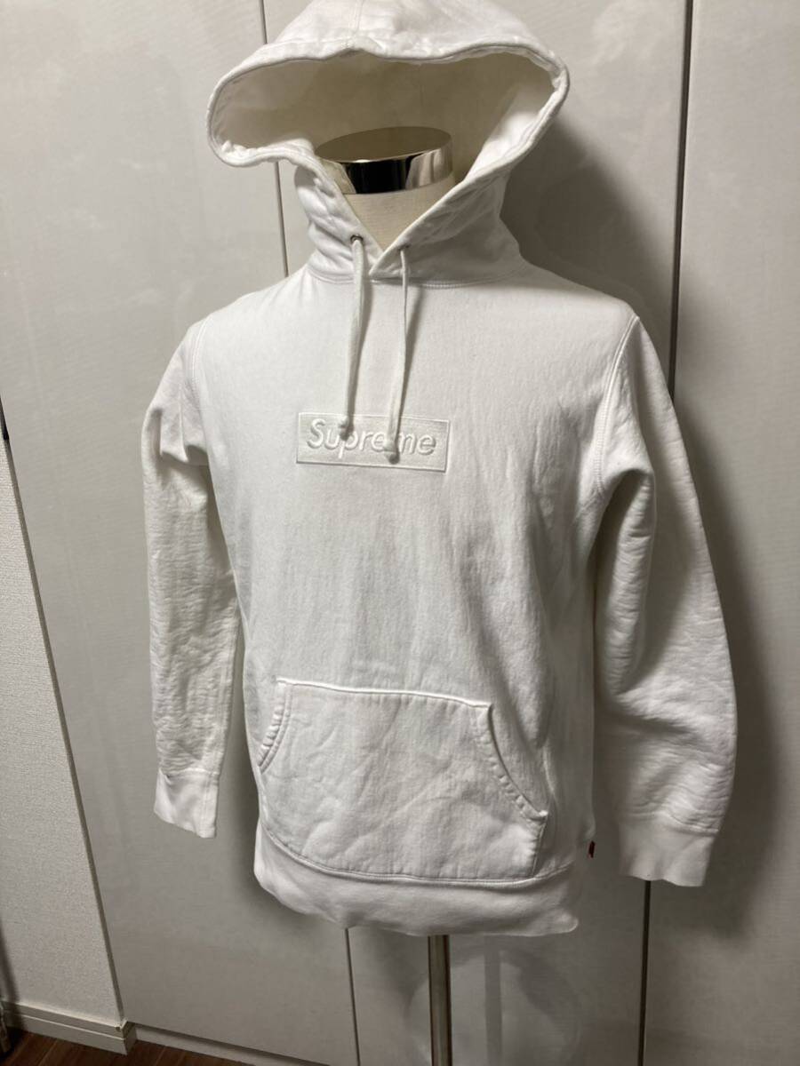 鑑定済 supremeシュプリーム ボックスロゴ ホワイト パーカー 鑑定済 supremeシュプリーム ボックスロゴ ホワイト パーカー