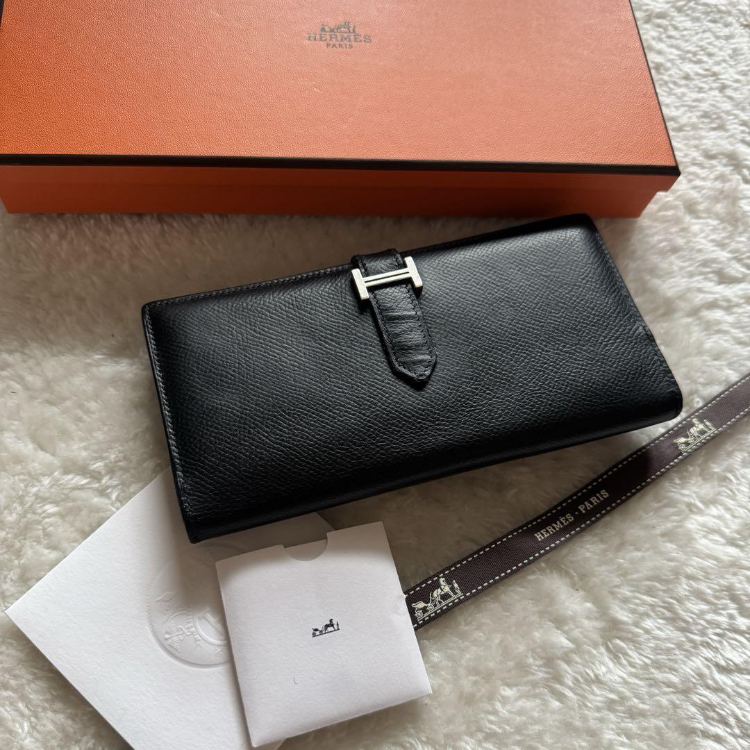 【裏地までこだわり☆】HERMES 長財布 美品】 280 HERMES エルメス ベアン スフレ2つ折り長財布|Yahoo