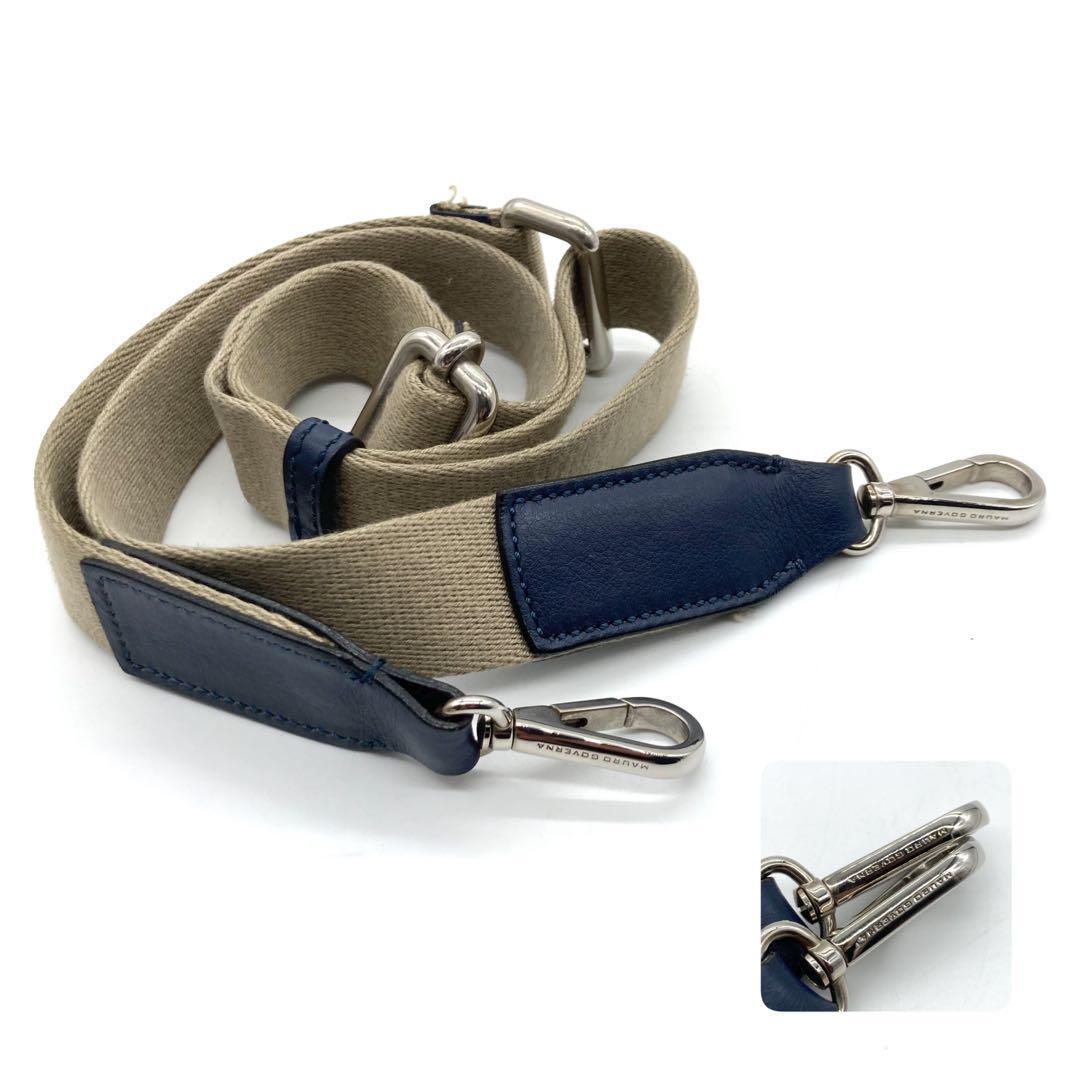 極美品】MAURO GOVERNA ショルダーバッグ ネイビー レザー 極美品】MAURO GOVERNA ショルダーバッグ ネイビー レザー