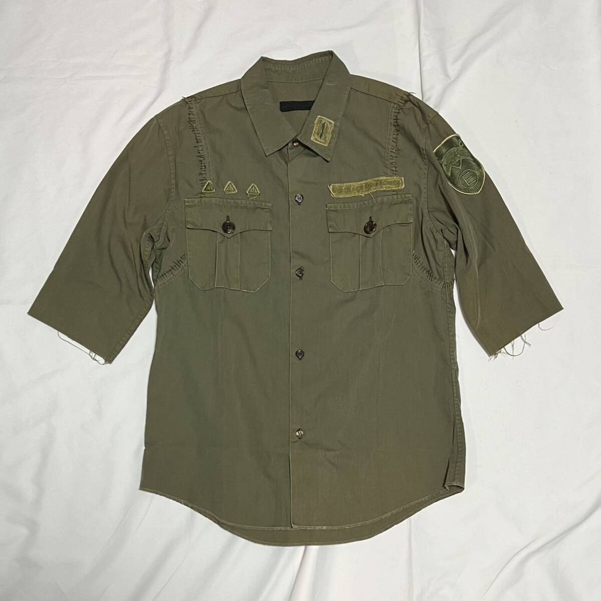 03SS SCAB期 UNDERCOVERISM シャツ 半袖 ワッペン 切りっぱなし 03SS SCAB期 UNDERCOVERISM シャツ 半袖 ワッペン 切りっぱなし