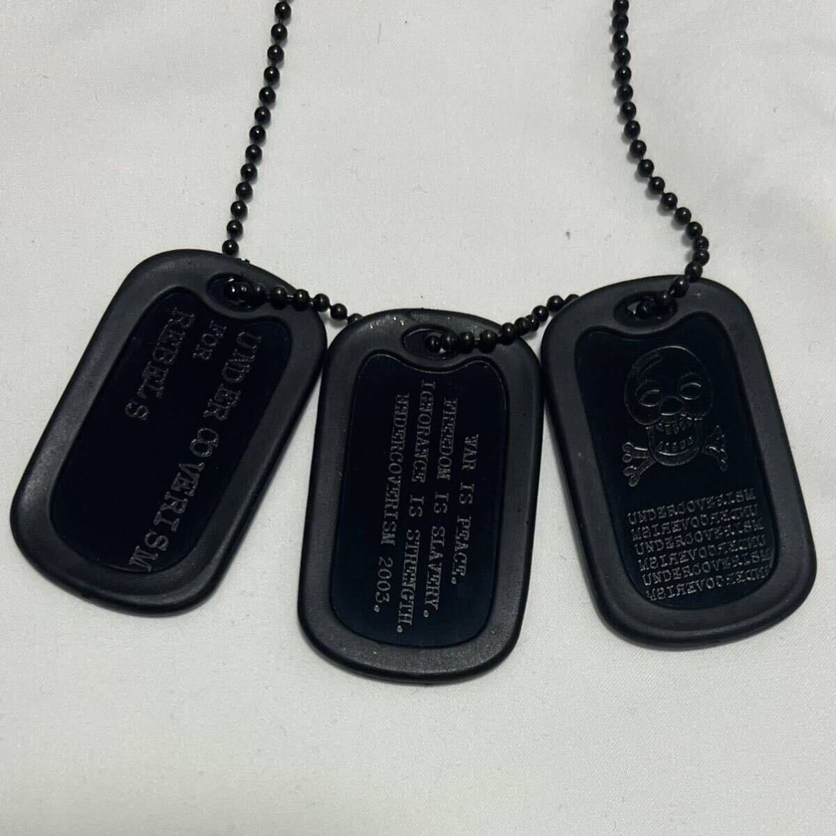 03AW UNDERCOVERISM ドッグタグネックレス ブラックペイント 03AW UNDERCOVERISM ドッグタグネックレス ブラックペイント