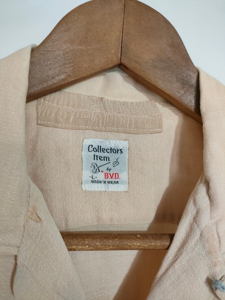 50s BVD collectors item レーヨン絣オープンカラーシャツL 半袖 50s BVD collectors item レーヨン絣オープンカラーシャツL 半袖