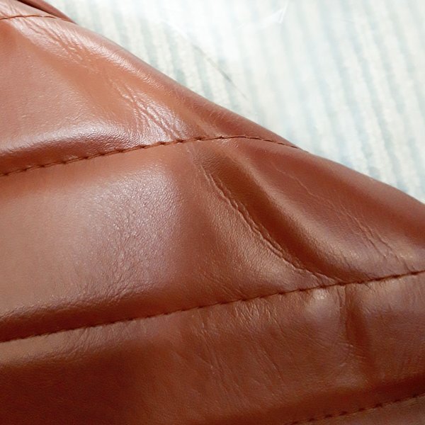 BigOnekospa good table leather ZRX400 ZRXⅡ seat leather tuck roll cover re-covering tea Brown 