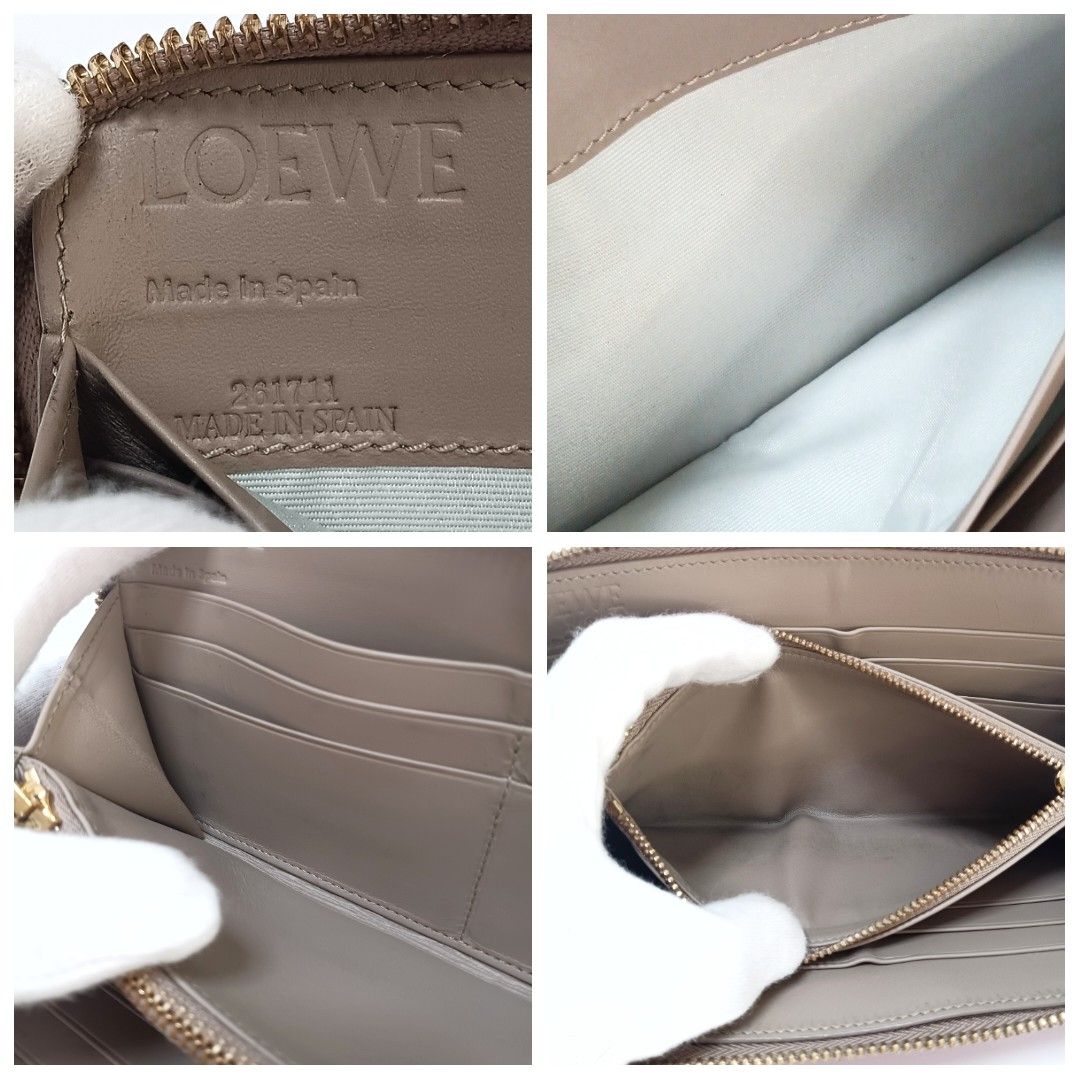 ロエベ 長財布 ラウンドファスナー アナグラム ピンク ベージュ ロエベ 長財布 ラウンドファスナー アナグラム ピンク ベージュ