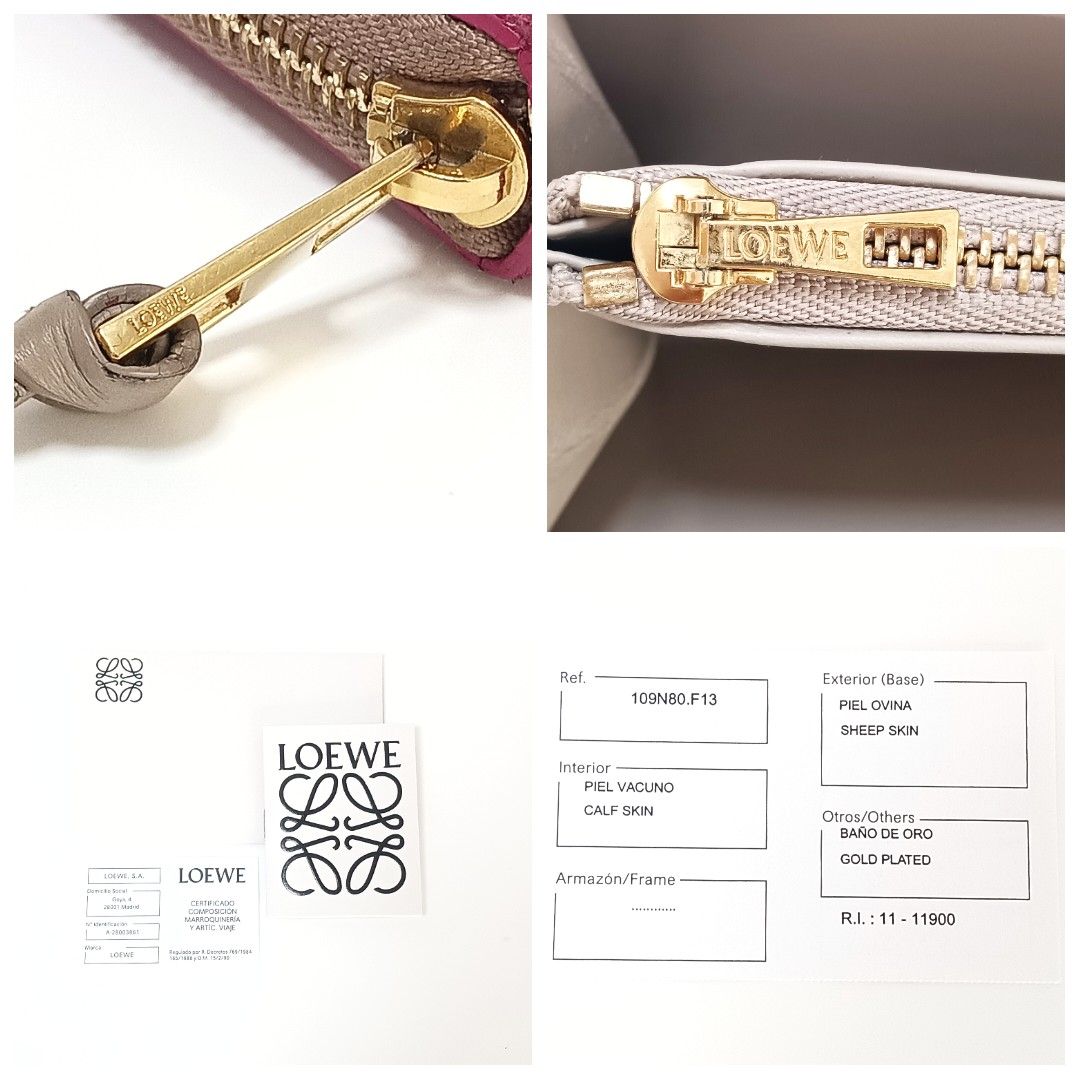 ロエベ 長財布 ラウンドファスナー アナグラム ピンク ベージュ ロエベ 長財布 ラウンドファスナー アナグラム ピンク ベージュ