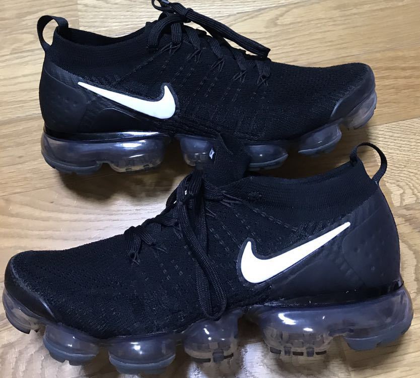 NIKE AIR VAPORMAX ブラック ホワイト エアヴェイパーマックス US9 27cm 黒白 BLACK Anthracite フライニット_画像1