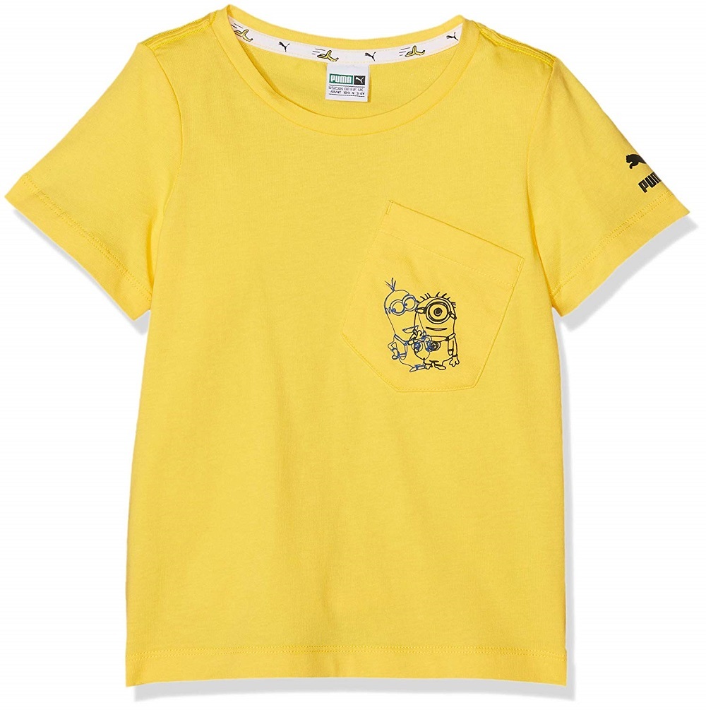  Puma Mini on z collaboration Kids short sleeves T-shirt 2 pieces set 104 yellow blue Minions for children man and woman use Junior postage 370 jpy 