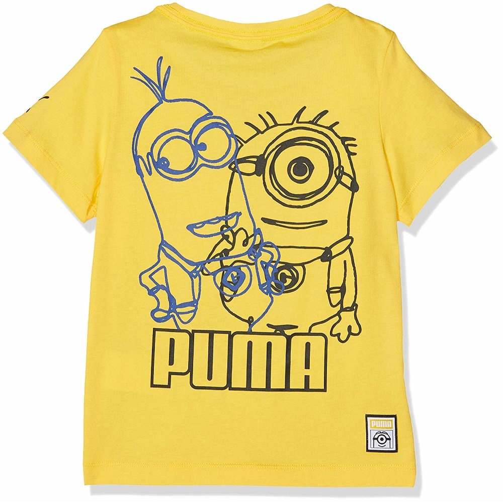  Puma Mini on z collaboration Kids short sleeves T-shirt 2 pieces set 104 yellow white Minions for children man and woman use Junior postage 370 jpy 