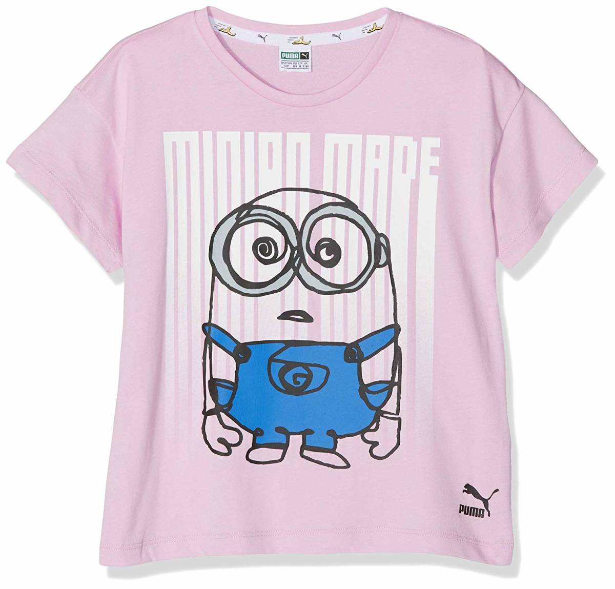  Puma Mini on z сотрудничество Kids короткий рукав футболка 2 шт. комплект 116 белый розовый Minions детский девочка Junior стоимость доставки 370 иен 