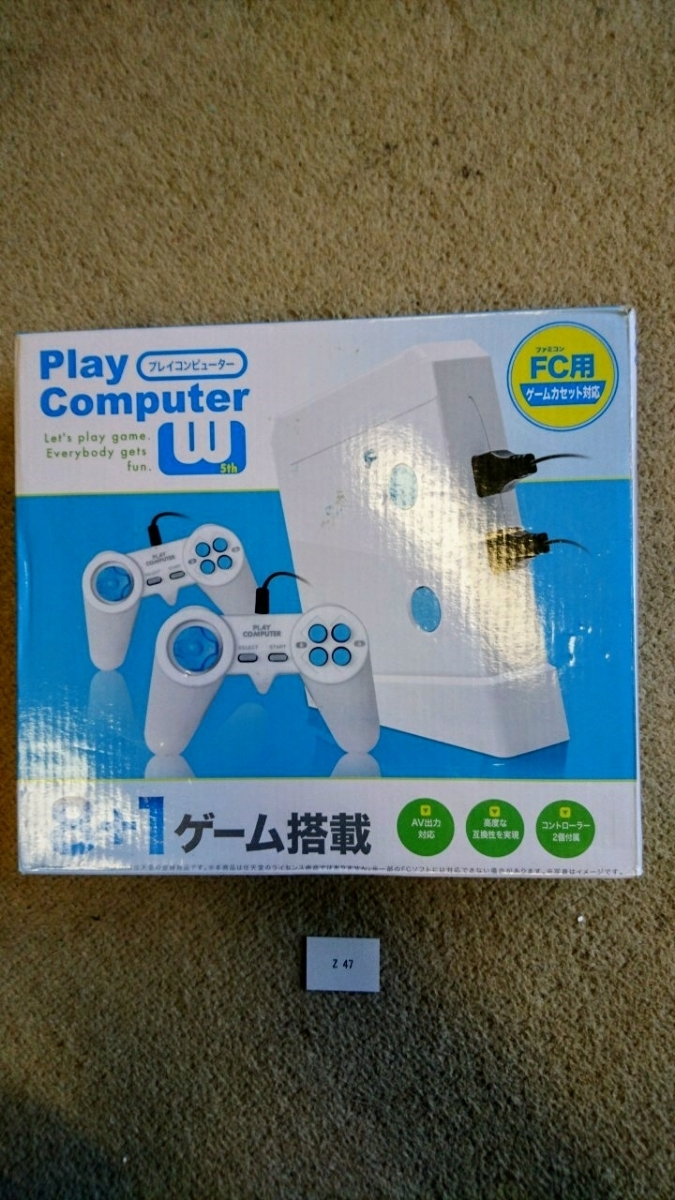 FC ファミコン 互換機 Play Computer W 5th プレイ コンピューター 箱 取説 一式 アダプタ ケーブル コントローラー 2個 新古品 _画像1