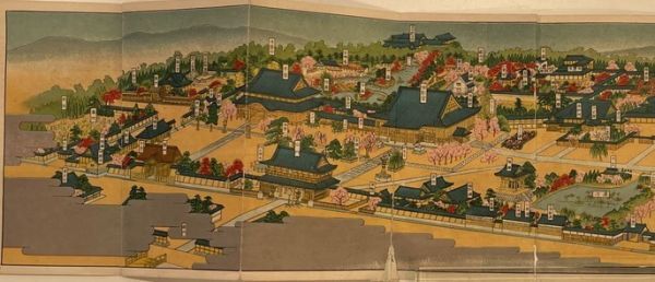 古地図】高田山専修寺 大正15年発行 テープで補修跡あり - 古地図 古地図】高田山専修寺 大正15年発行 テープで補修跡あり - 古地図