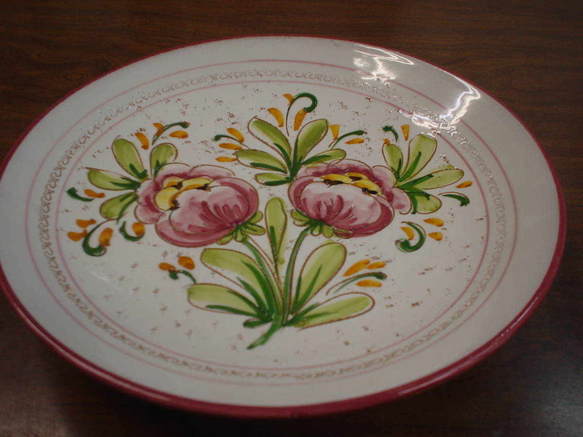 イタリア製の陶器の飾り絵皿_画像1