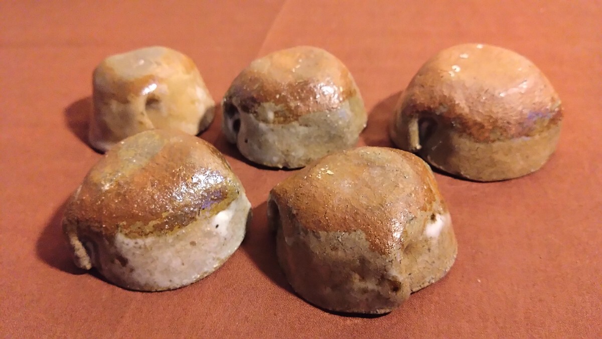 古越前 越前焼 豆皿 菓子皿 灰釉 窯変 蔵出し 5客(越前)|売買 古越前 越前焼 豆皿 菓子皿 灰釉 窯変 蔵出し 5客(越前)|売買