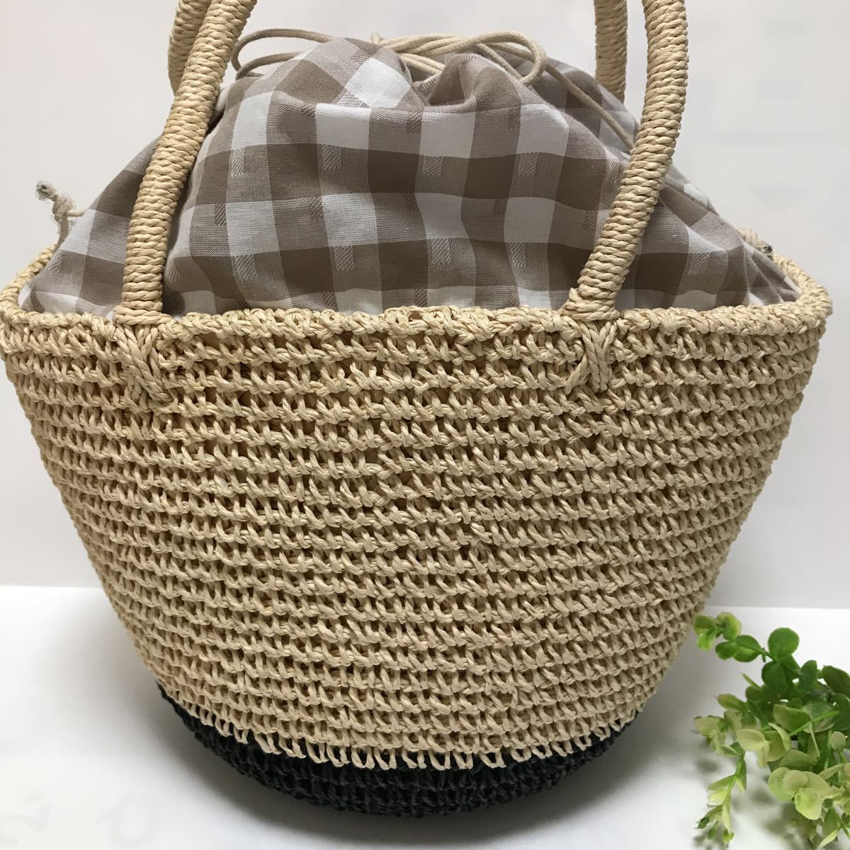  Beams basket bag natural material inside cloth attaching beautiful goods 