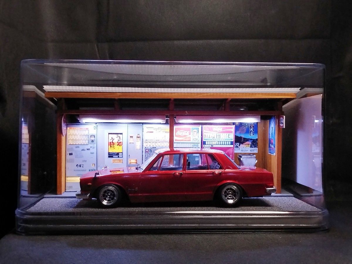 モデルカーディスプレイ用ジオラマ模型/レトロ自販機コーナー モデルカーディスプレイ用ジオラマ模型/レトロ自販機コーナー
