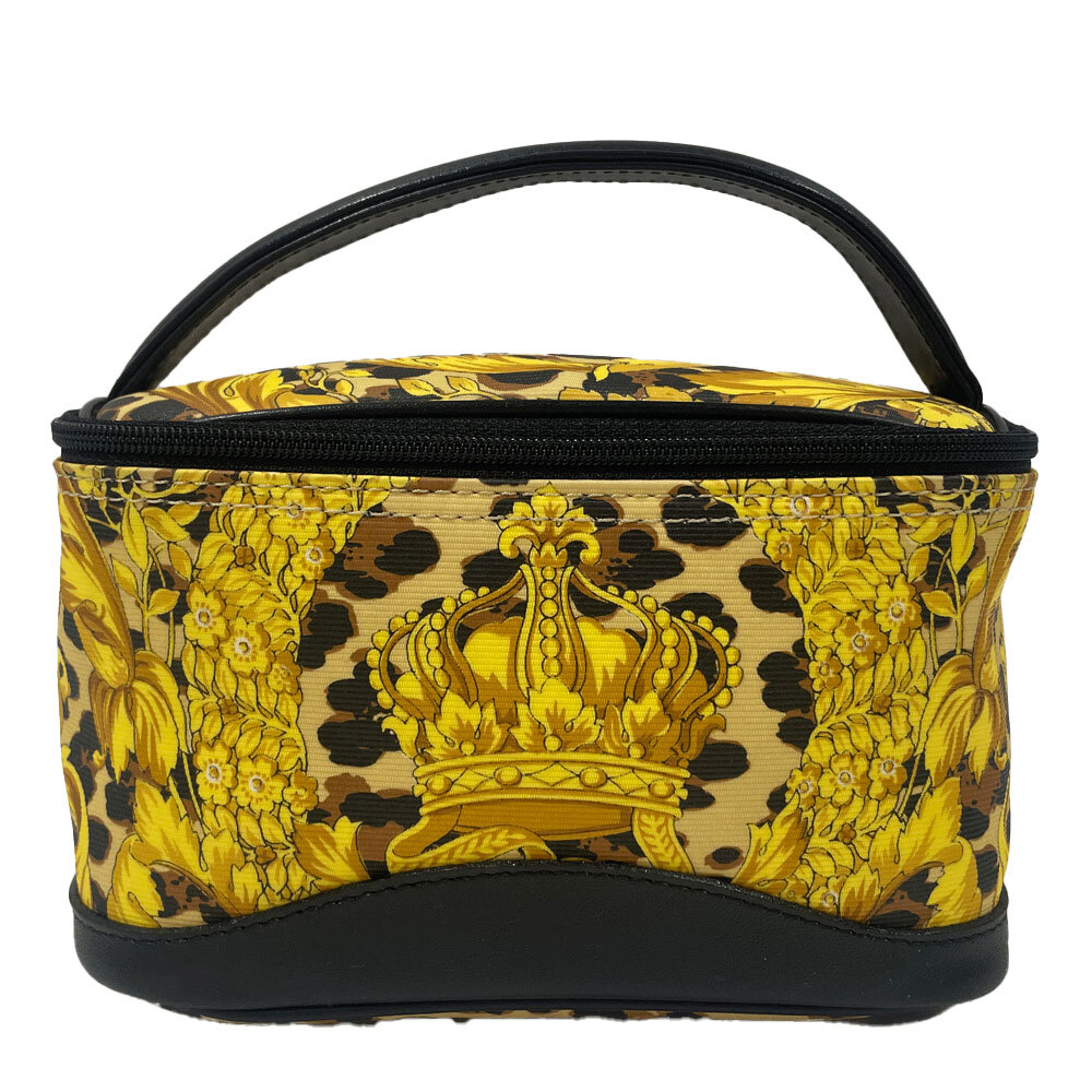 中古AB/使用感小 Gianni Versace ジャンニ・ヴェルサーチ ハンドバッグ サンバースト フラワープリント バニティ ヴィンテージ 20465504