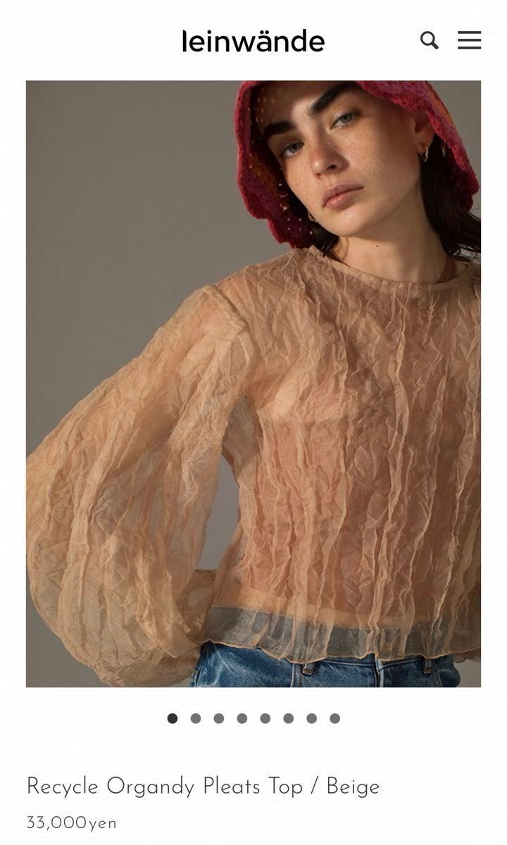 leinwande/Recycle Organdy Pleats Top/オーガンジートップス leinwande/Recycle Organdy Pleats Top/オーガンジートップス