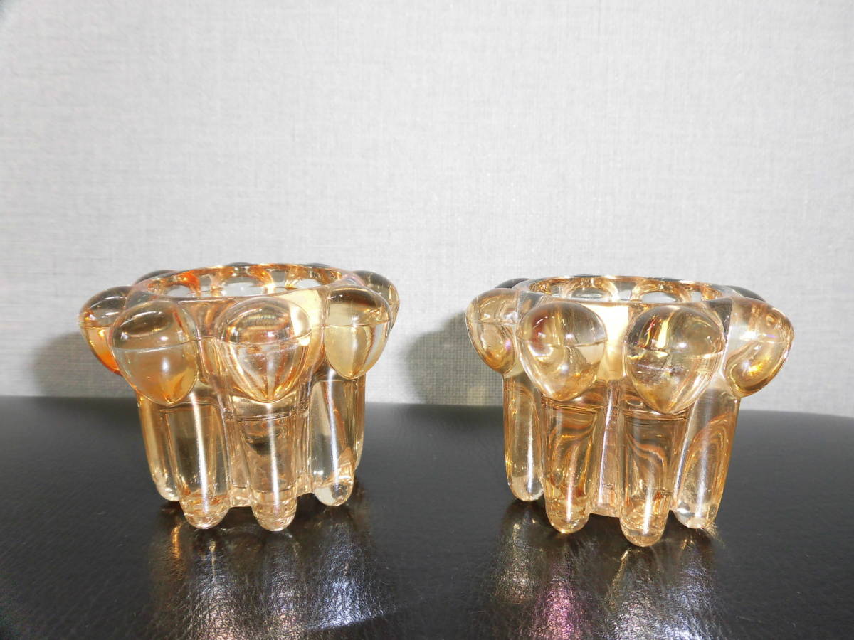 フランス Vmc Reims オレンジのおしゃれキャンドルホルダー2個 キャンドルスタンド フランス Vmc Reims オレンジのおしゃれキャンドルホルダー2個 キャンドルスタンド