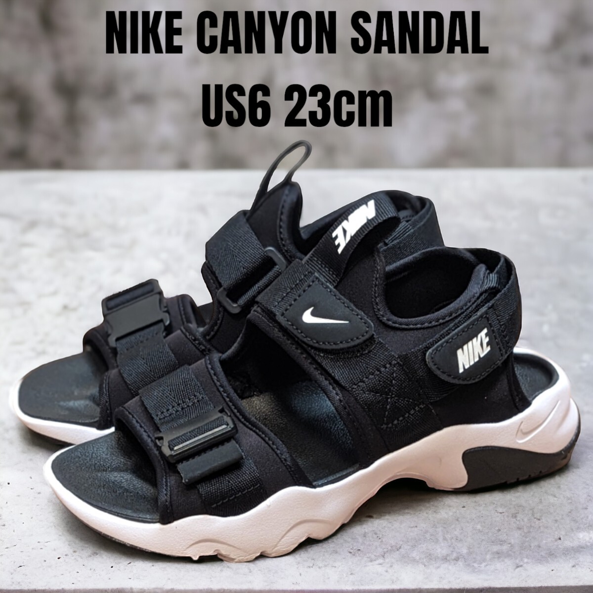 【未使用】NIKE キャニオン レディース スポーツサンダル 23cm NIKE ナイキ キャニオンサンダル 23cm ブラック レディース