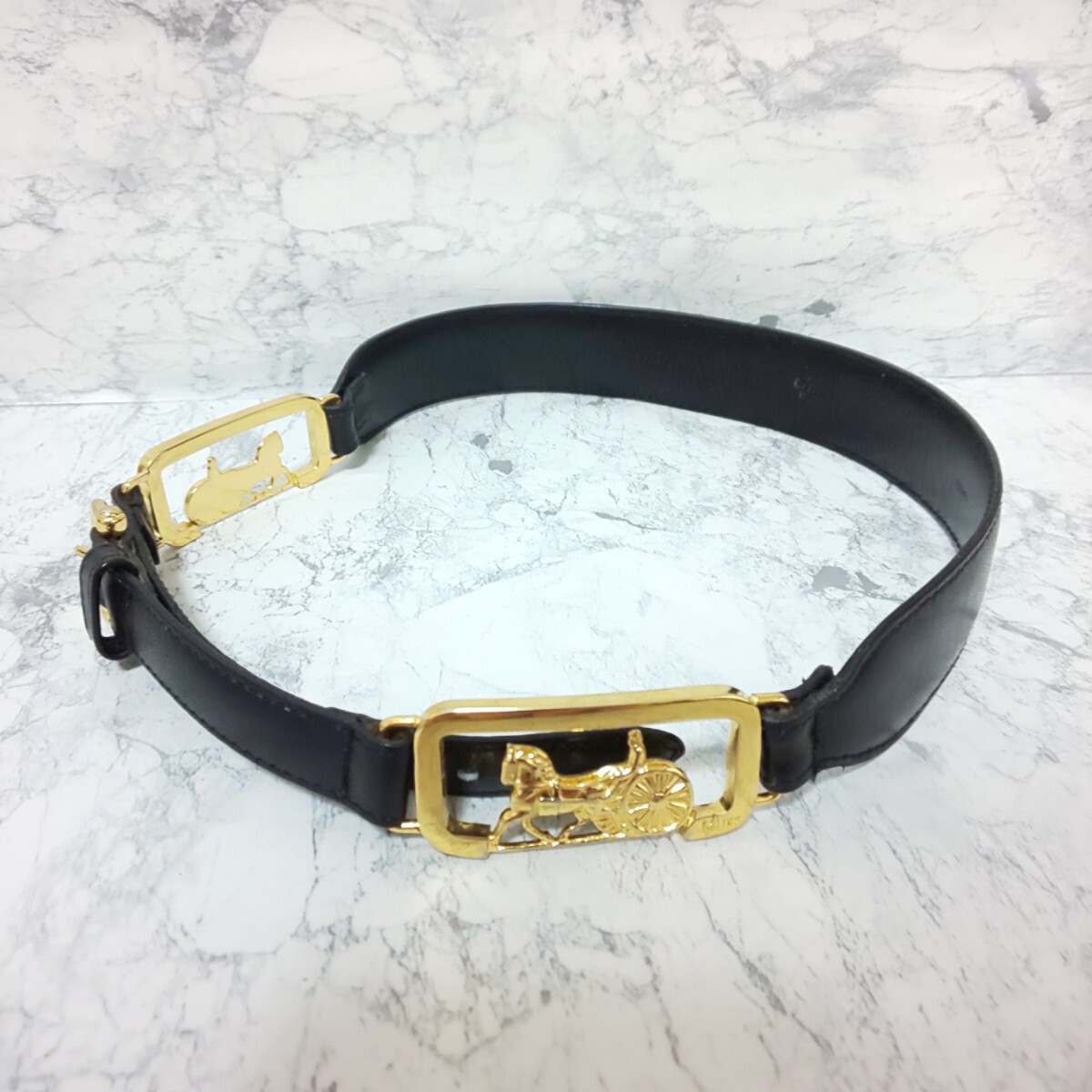 極希少/美品】CELINE セリーヌ ヴィンテージ 2連馬車バックル 極希少/美品】CELINE セリーヌ ヴィンテージ 2連馬車バックル
