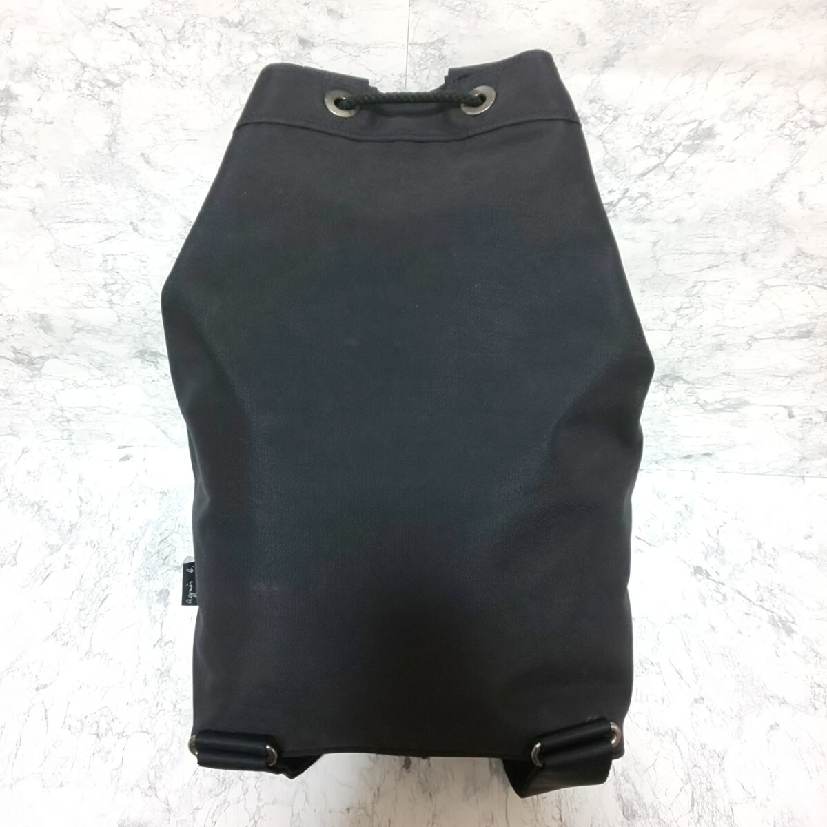 美品✨大容量 アニエスベー リュック バックパック キャンバス 黒 巾着 極美品/希少】agnes b SPORT アニエスベースポーツ 巾着リュック