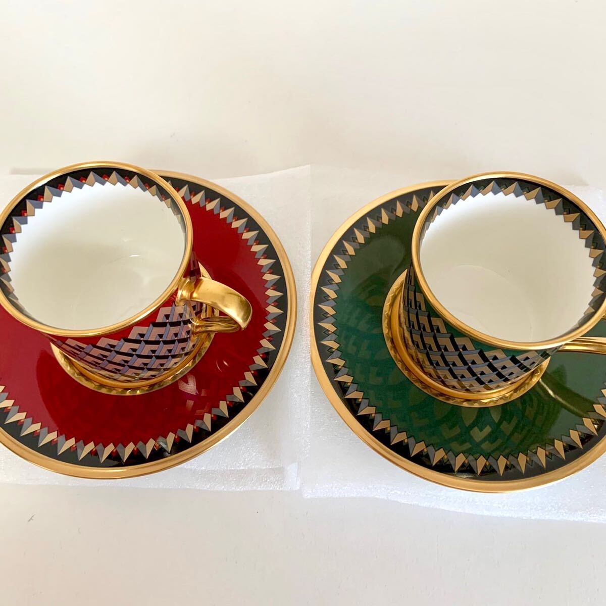 未使用 ノリタケ デミタス カップ&ソーサー 2客セット 金彩 未使用 ノリタケ デミタス カップ&ソーサー 2客セット 金彩