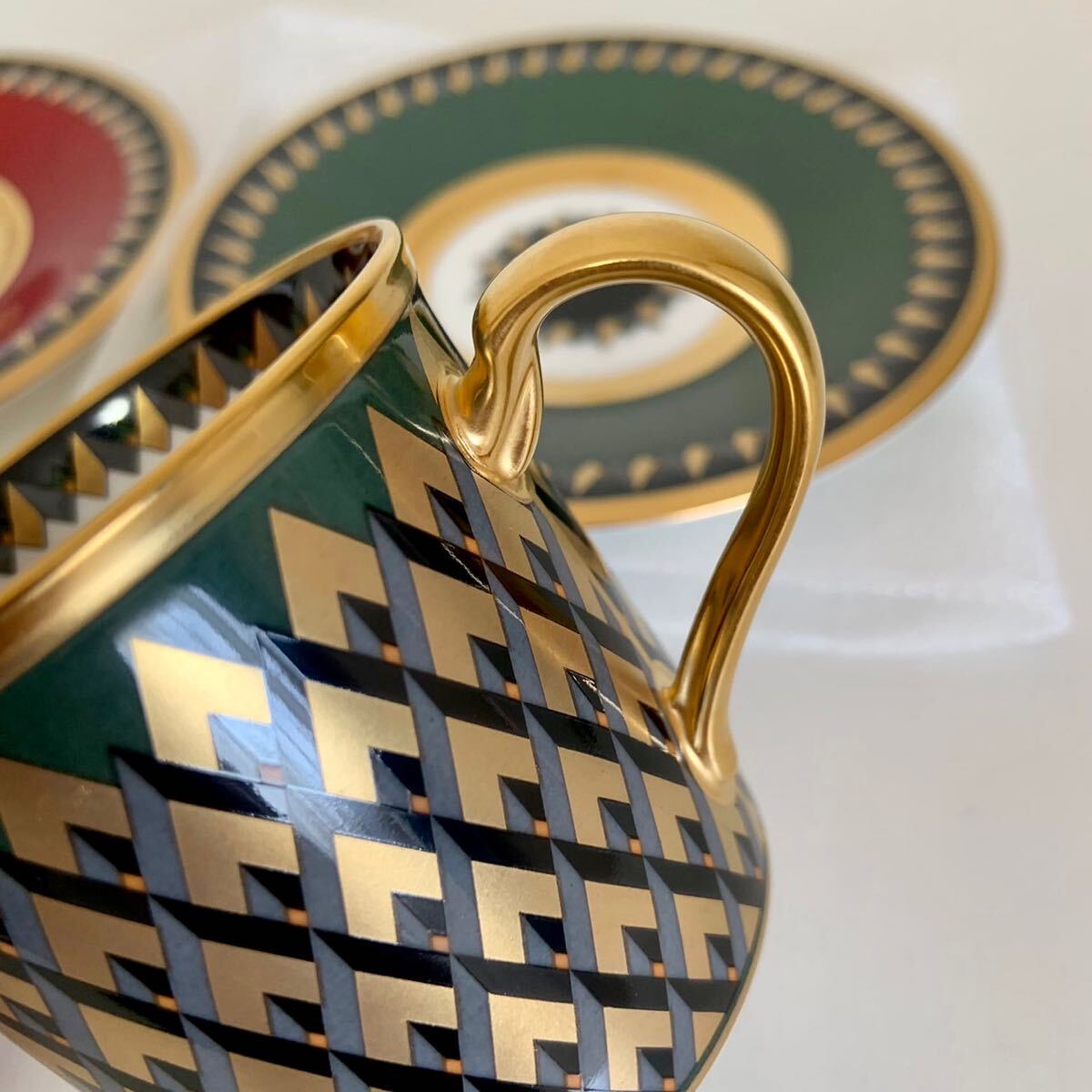 未使用 ノリタケ デミタス カップ&ソーサー 2客セット 金彩 未使用 ノリタケ デミタス カップ&ソーサー 2客セット 金彩