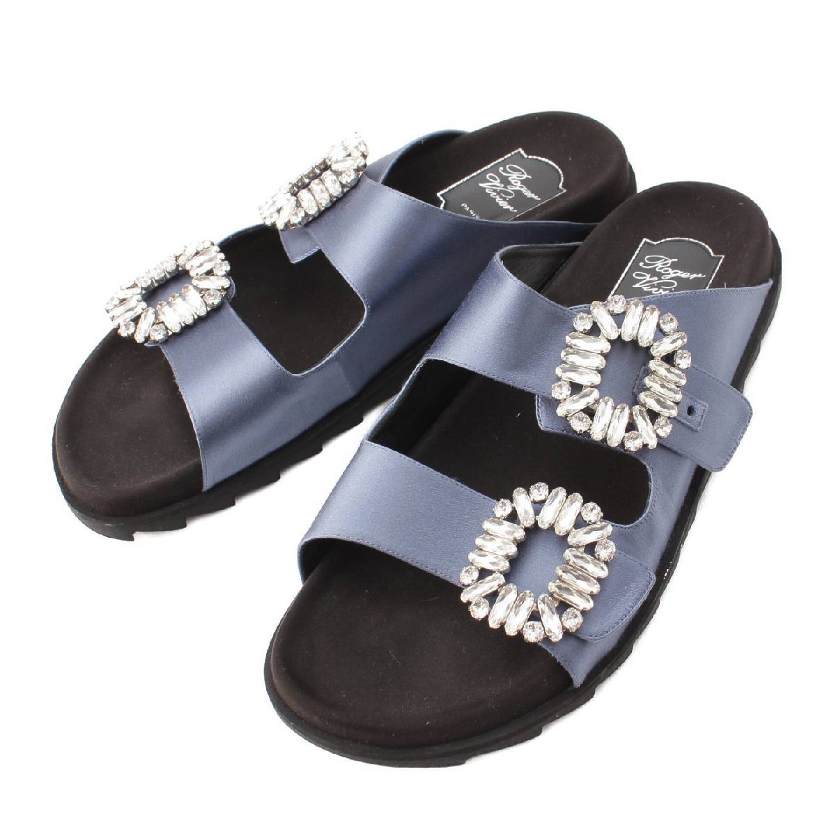 ROGER VIVIER Slidy Viv ビジュー バックル フラット サンダル ROGER VIVIER ロジェヴィヴィエ ビジューバックル フラット サンダル