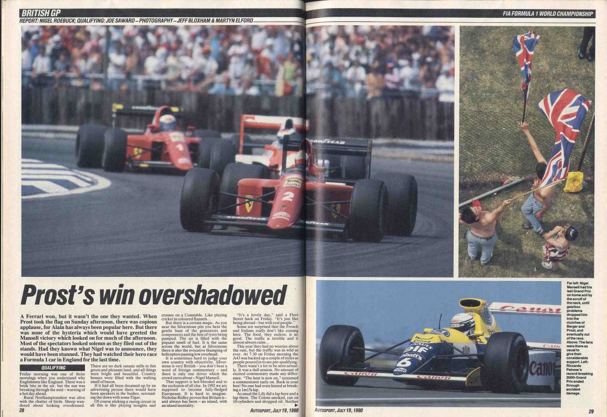 【c4910】90.7.19 AUTOSPORT／F1イギリスGP、リカルド・パトレーゼ、ブルース・マクラーレン、エディ・ジョーダン、…_画像3