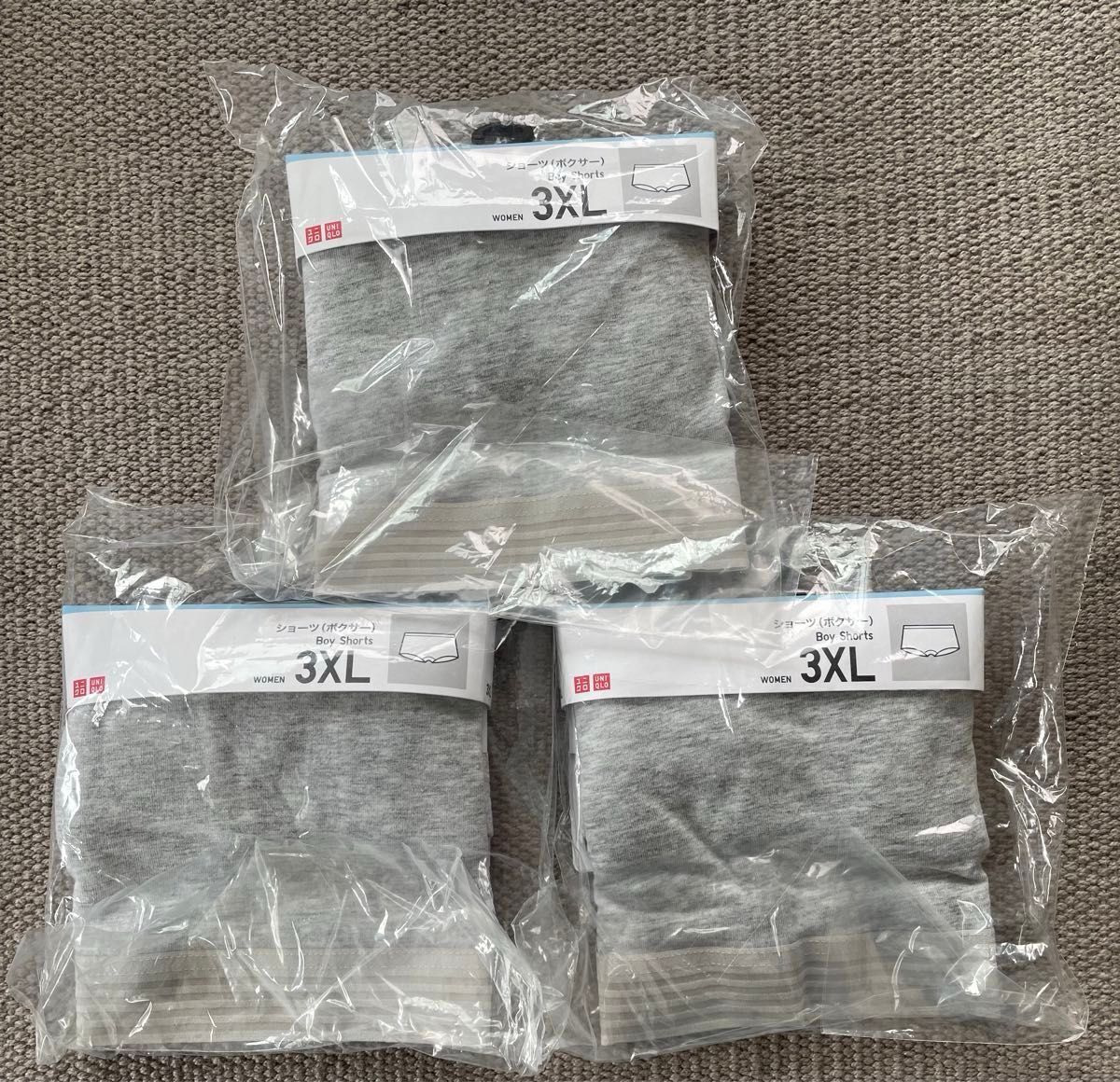 UNIQLOユニクロ ボクサーショーツ 3枚セット 3XL グレー UNIQLOユニクロ ボクサーショーツ 3枚セット 3XL グレー