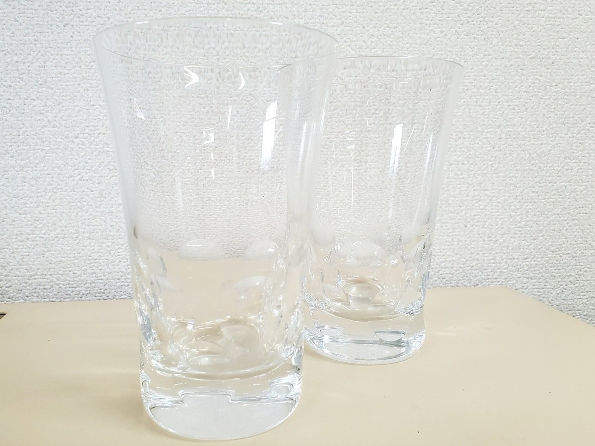 ◎【美品】Baccarat バカラ ペアグラス クリア クリスタルガラス 本体のみ タンブラー シンプル コップ ブランド食器 高級 ドリンク