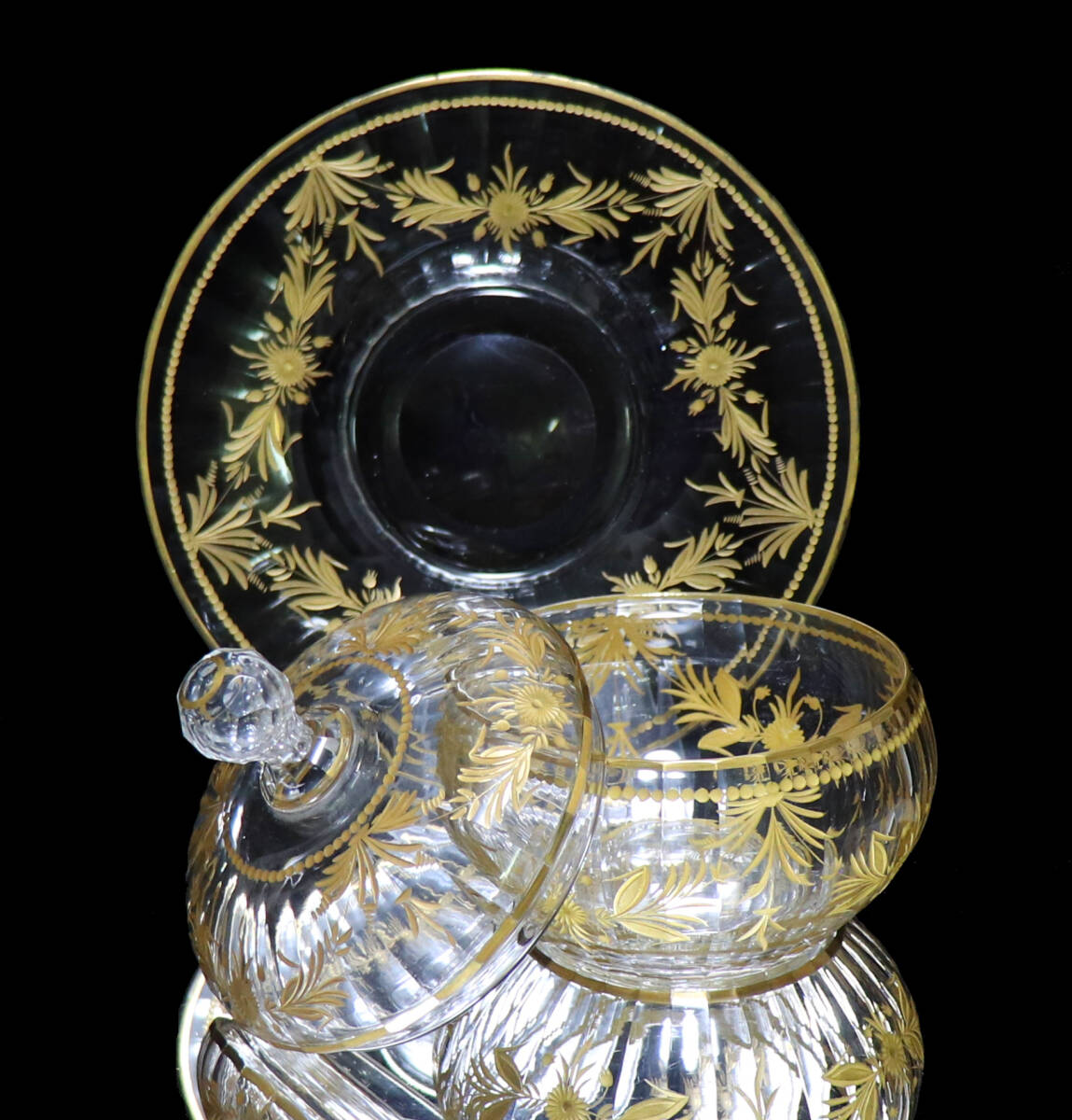 オールド・バカラ (BACCARAT) 最高級 1900年頃 金彩花柄 大型 オールド・バカラ (BACCARAT) 最高級 1900年頃 金彩花柄 大型