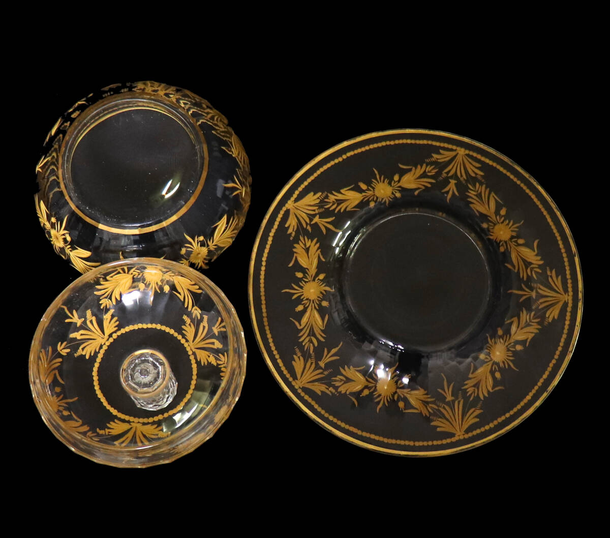 オールド・バカラ (BACCARAT) 最高級 1900年頃 金彩花柄 大型 オールド・バカラ (BACCARAT) 最高級 1900年頃 金彩花柄 大型