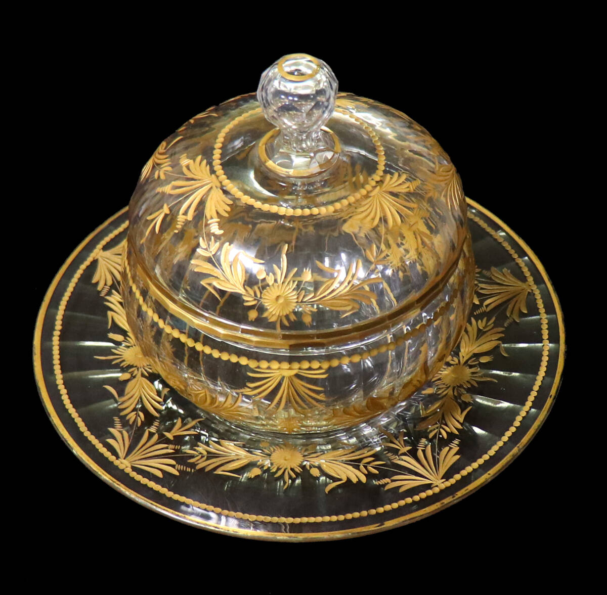 オールド・バカラ (BACCARAT) 最高級 1900年頃 金彩花柄 大型 オールド・バカラ (BACCARAT) 最高級 1900年頃 金彩花柄 大型