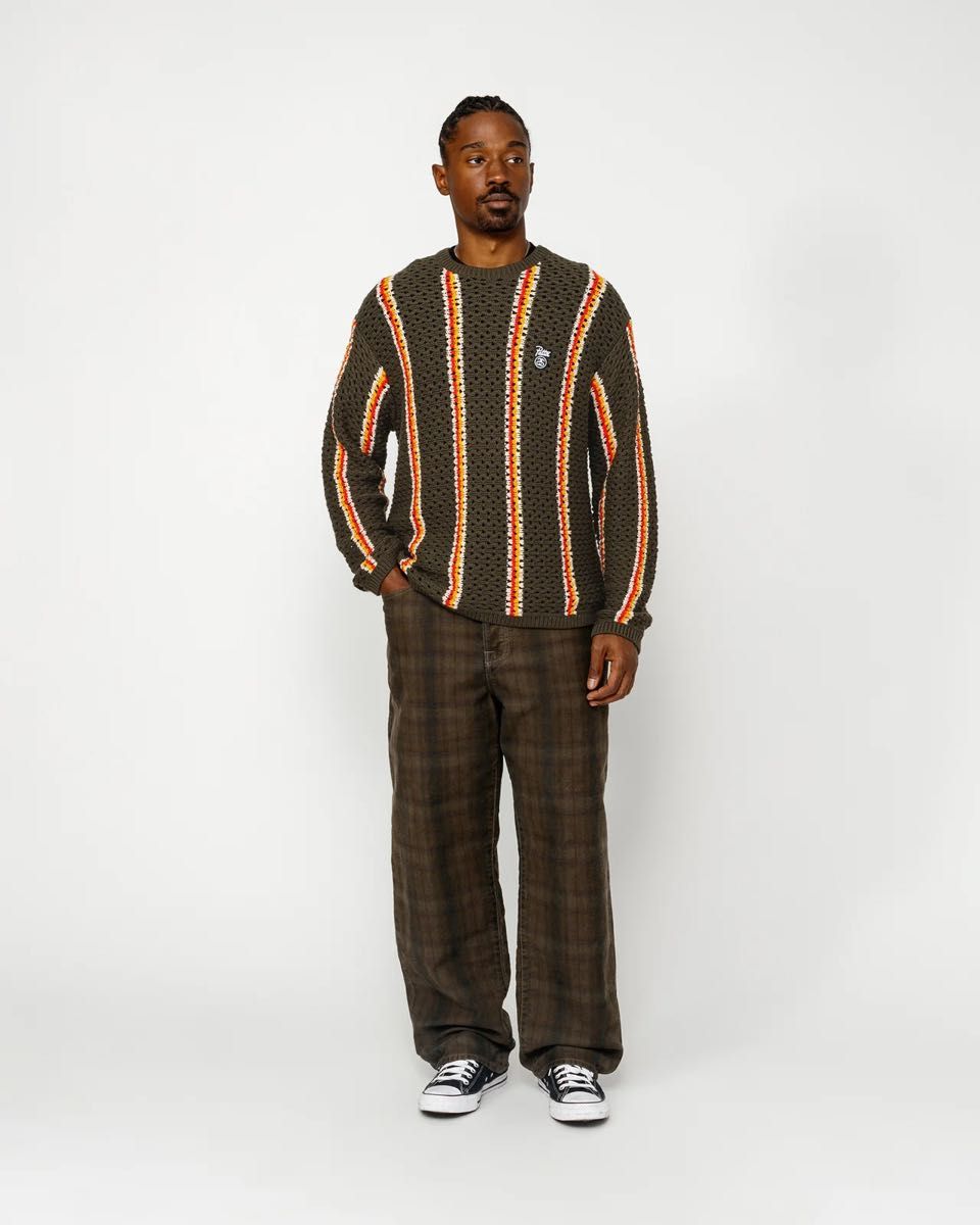 Stussy x Patta Stripe Loose Gauge Crewneck Sweater Stussy x Patta Stripe Loose Gauge Crewneck Sweater