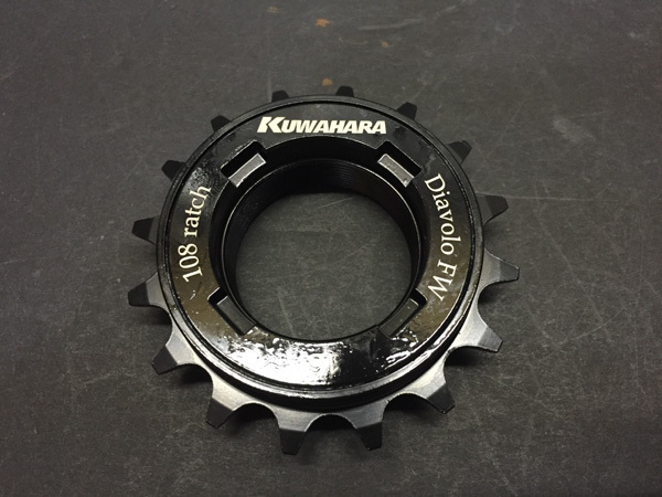 KUWAHARA Diavolo FW 108ノッチ フリーギア 16T BLACK ピスト/シングルギア/BMX