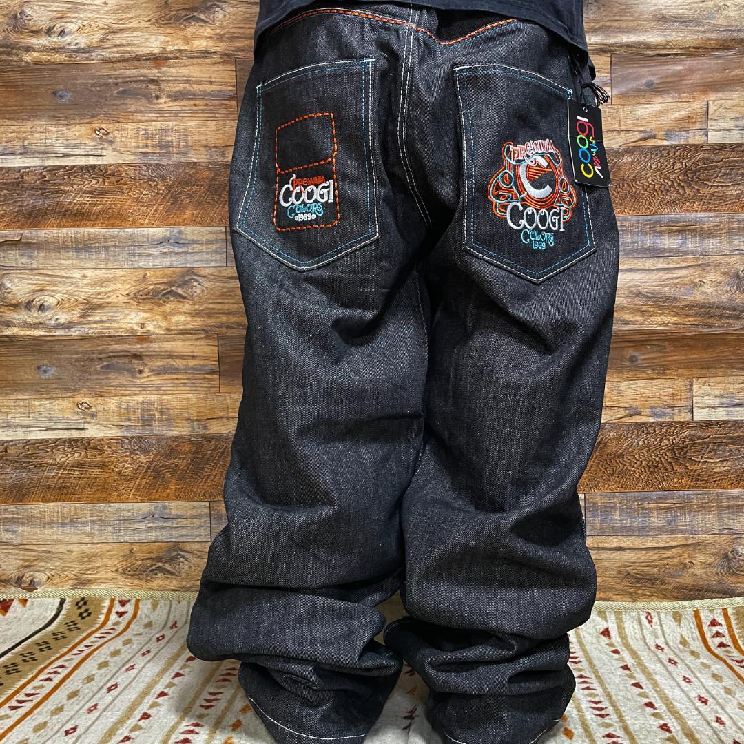 タグ付き COOGI クージー ブラックデニム ジーンズ w38 ジーパン タグ付き COOGI クージー ブラックデニム ジーンズ w38 ジーパン