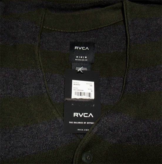 RVCA Mens Cali Cardigan Sweater