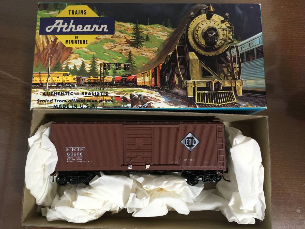 アメリカ鉄道 40フィート貨車 Athearn 40’Wood Box ERIE 組み立て済み NO408022_画像2