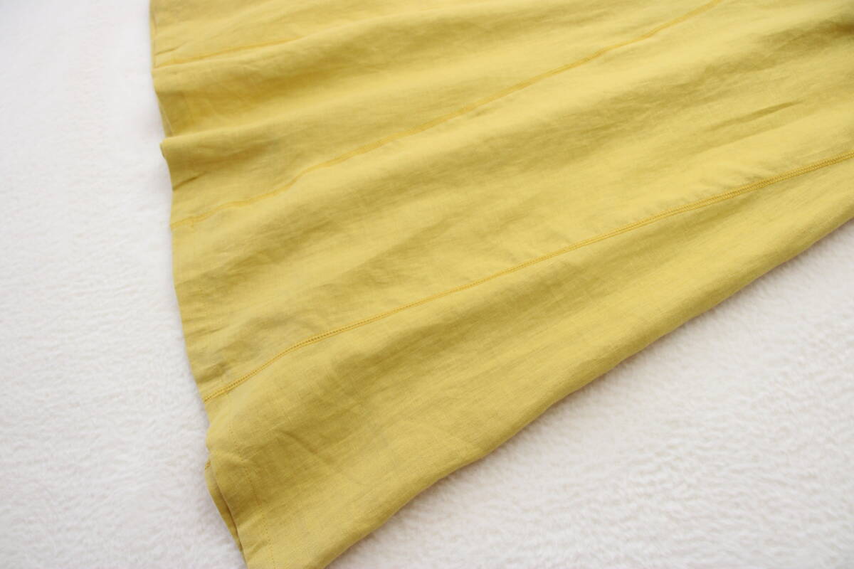 6-400 новый товар талия резина linen flair юбка желтый F размер обычная цена Y14,700